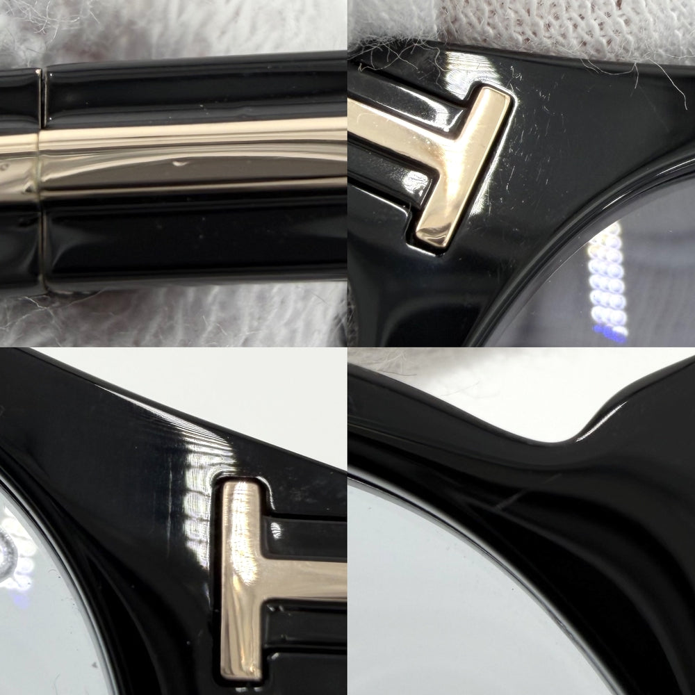 TOM FORD トムフォード サングラス 眼鏡 アイウェア ブルーライトカット 伊達メガネ TF1150 ブラック 黒 シルバー金具 ユニセックス【中古品】