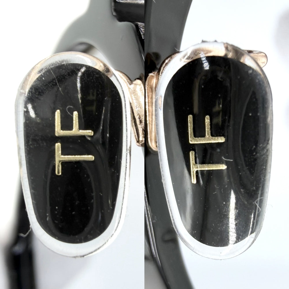 TOM FORD トムフォード サングラス 眼鏡 アイウェア ブルーライトカット 伊達メガネ TF1150 ブラック 黒 シルバー金具 ユニセックス【中古品】