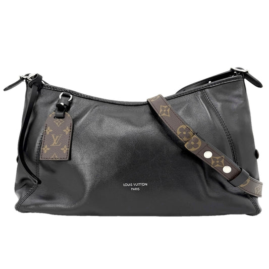 LOUIS VUITTON ルイヴィトン ショルダーバッグ モノグラム キャリーオールEW 2WAY ハンドバッグ LVバイブ M28160 レザー ブラック 黒 シルバー金具 レディース【中古品】