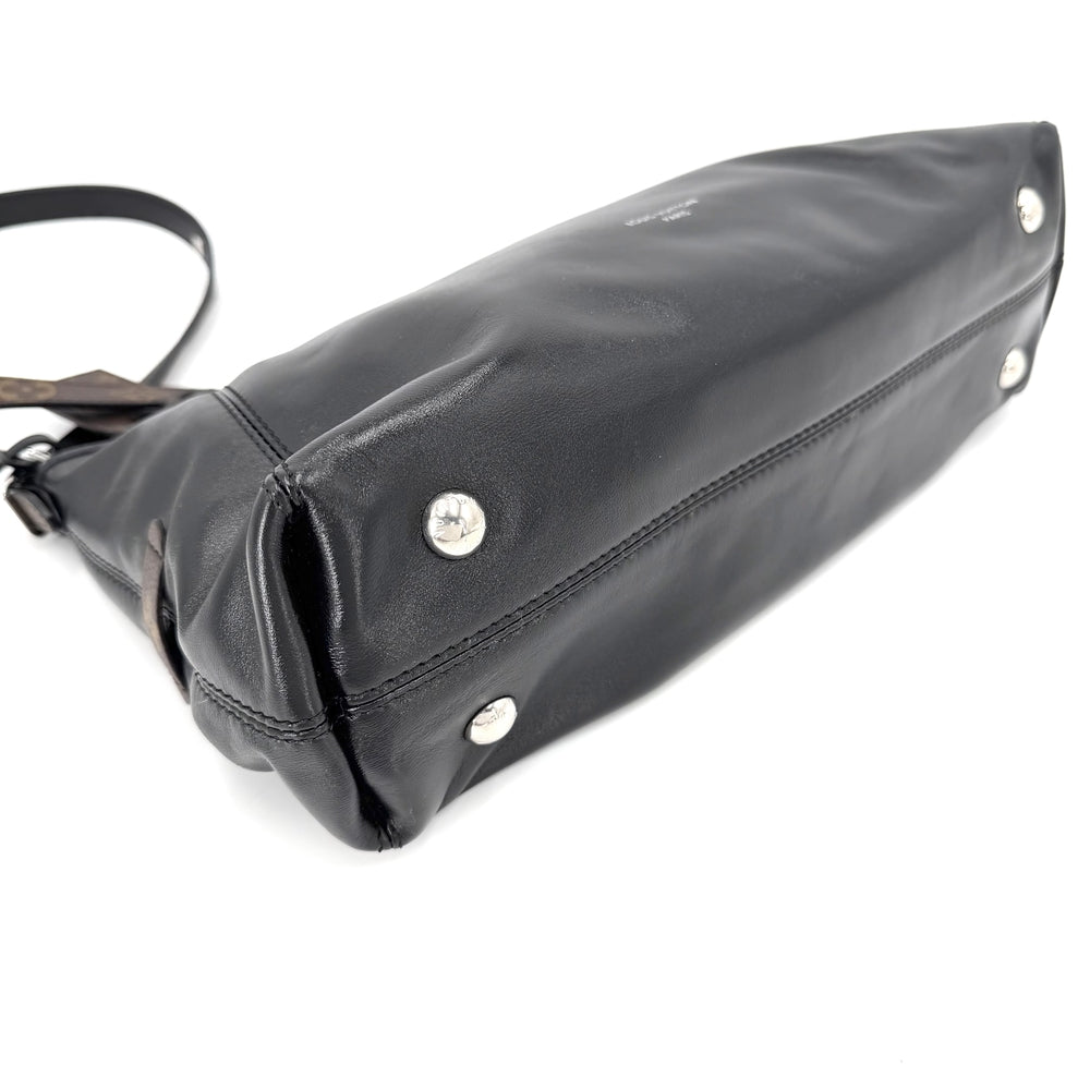 LOUIS VUITTON ルイヴィトン ショルダーバッグ モノグラム キャリーオールEW 2WAY ハンドバッグ LVバイブ M28160 レザー ブラック 黒 シルバー金具 レディース【中古品】