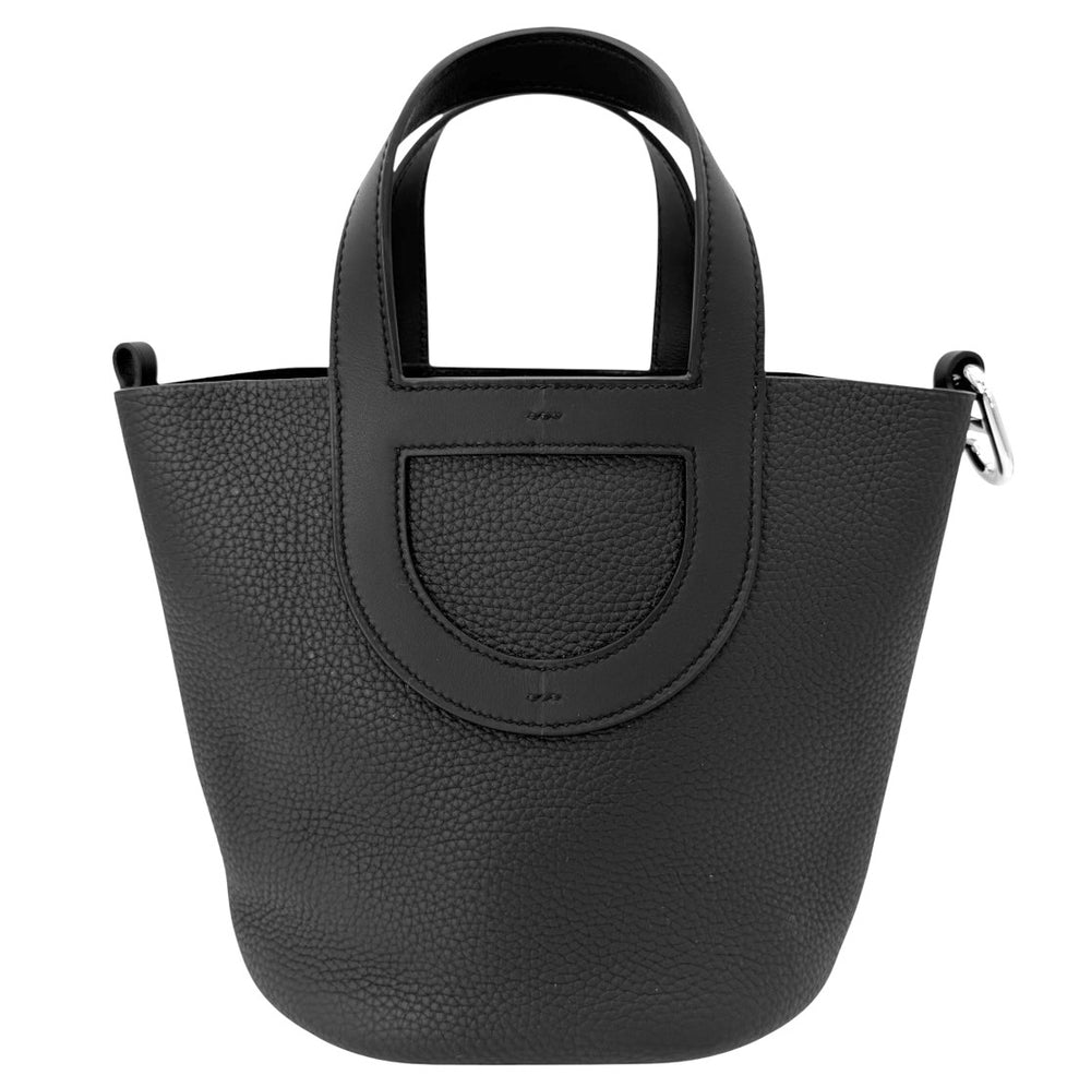 HERMES エルメス ハンドバッグ インザループ18 シェーヌピコ K刻印 レザー ブラック 黒 シルバー金具 レディース 2025年【中古品】