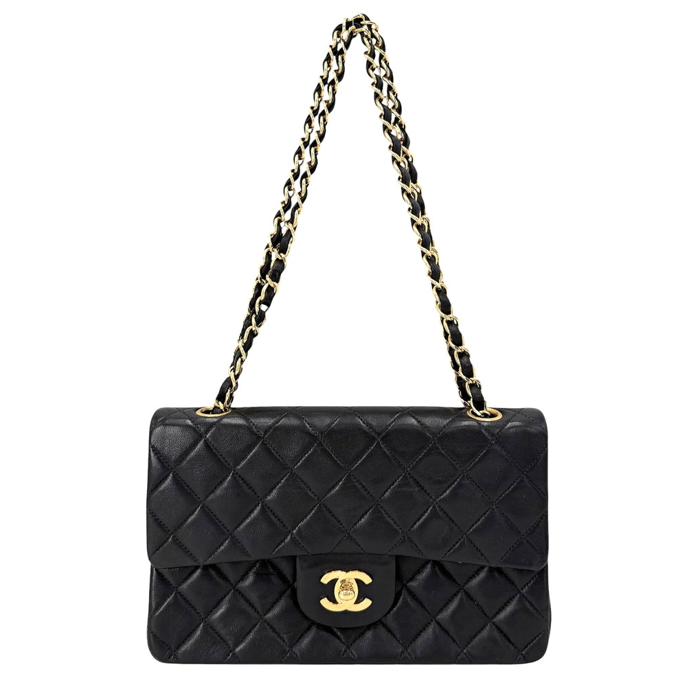 CHANEL シャネル ショルダーバッグ マトラッセ23 ダブルチェーン ダブルフラップ ココマーク ターンロック ラムスキン ブラック 黒 ゴールド金具 レディース【中古品】