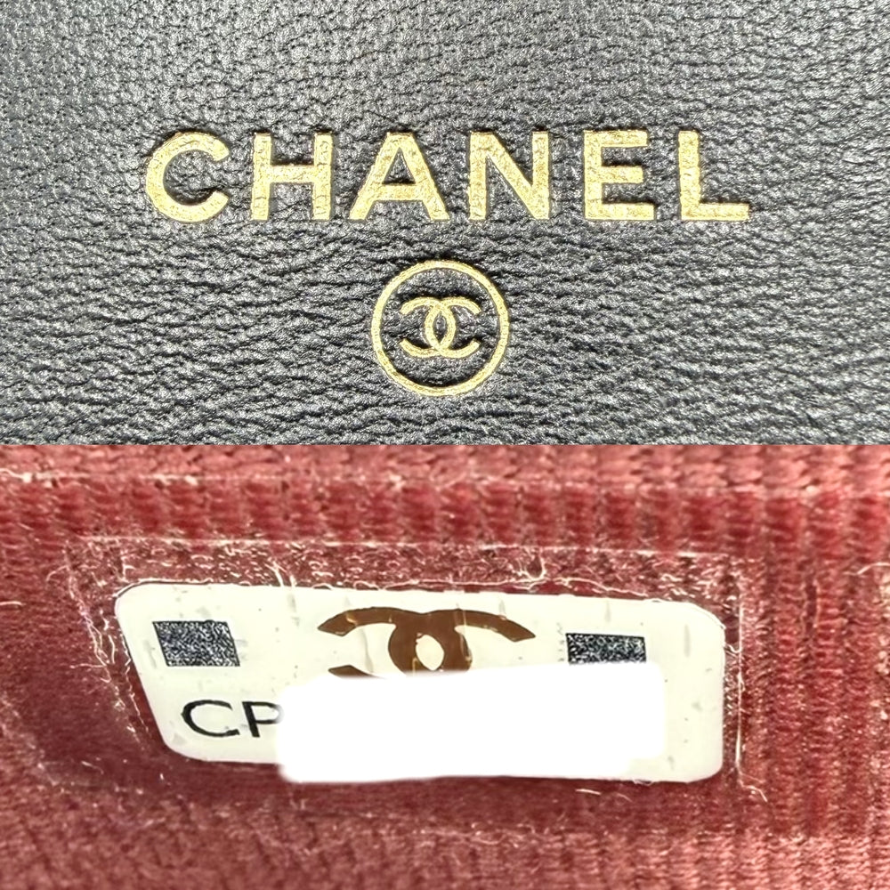 CHANEL シャネル チェーンウォレット マトラッセ ココマーク ショルダーバッグ ラムスキン ブラック 黒 ゴールド金具 レディース【中古品】