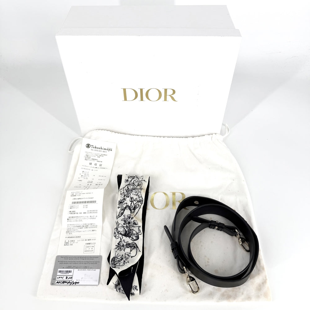 Christian Dior クリスチャンディオール 2WAY カナージュ レディディオール スモール ハンドバッグ ショルダーバッグ My ABCDior ミッツァ付き ラムスキン ブラック 黒 ゴールド金具 レディース【中古品】