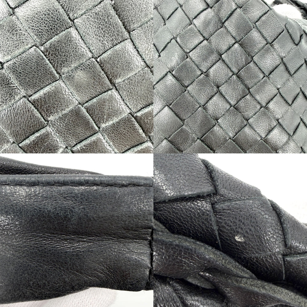 BOTTEGAVENETA ボッテガヴェネタ ハンドバッグ イントレチャート ワンハンドバッグ レザー ブラック 黒 ゴールド金具 ユニセックス【中古品】