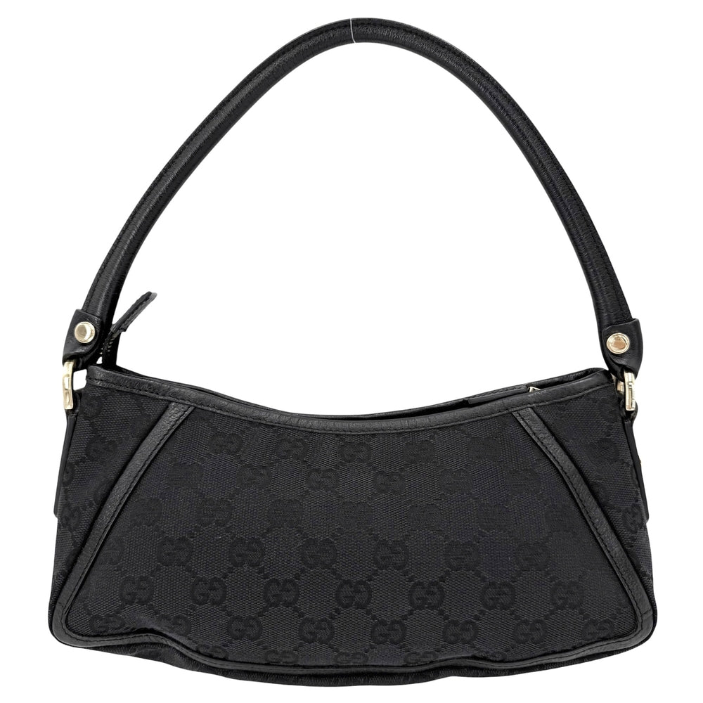 GUCCI グッチ ハンドバッグ アビ― 130939 GGキャンバス レザー ブラック 黒 ゴールド金具 レディース【中古品】