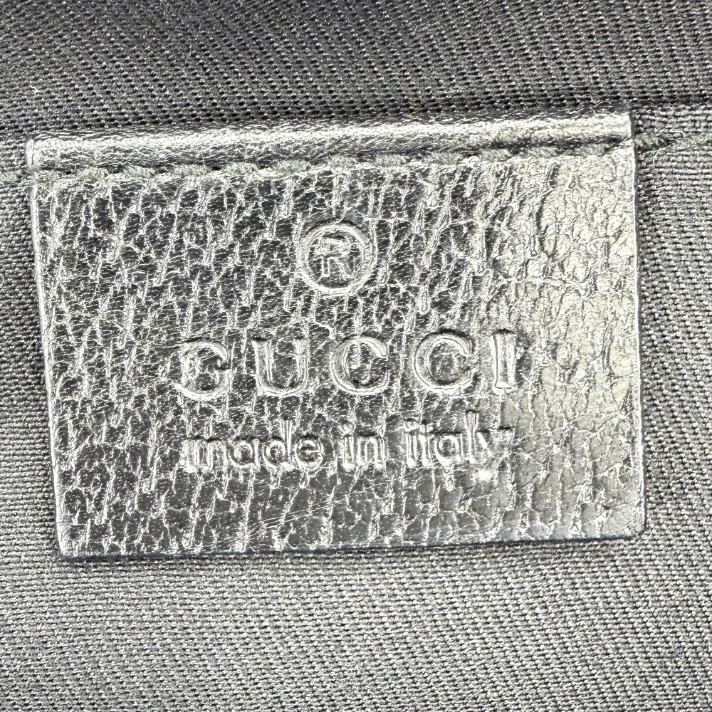 GUCCI グッチ ハンドバッグ アビ― 130939 GGキャンバス レザー ブラック 黒 ゴールド金具 レディース【中古品】