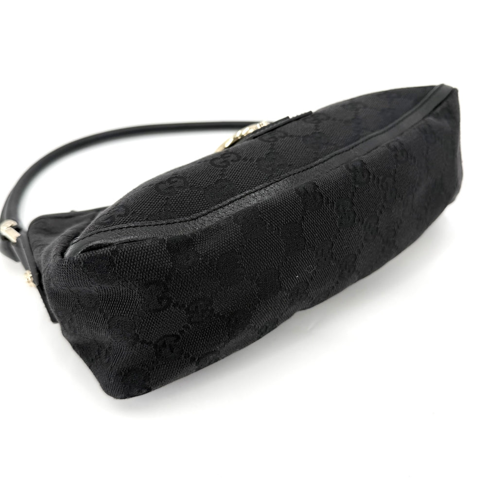 GUCCI グッチ ハンドバッグ アビ― 130939 GGキャンバス レザー ブラック 黒 ゴールド金具 レディース【中古品】