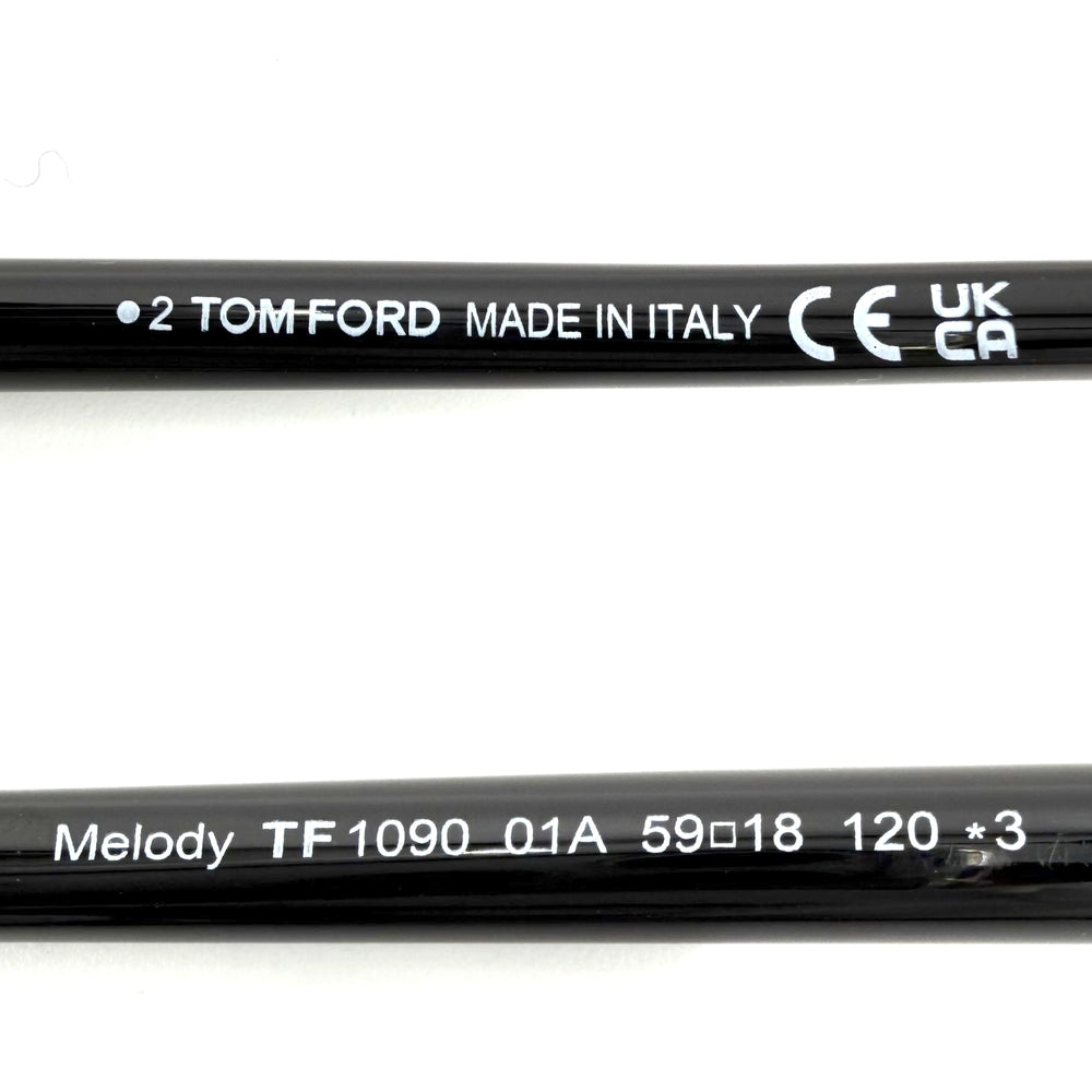 TOM FORD トムフォード サングラス 眼鏡 アイウェア TF1090 ブラック 黒 ゴールド金具 メンズ【中古品】
