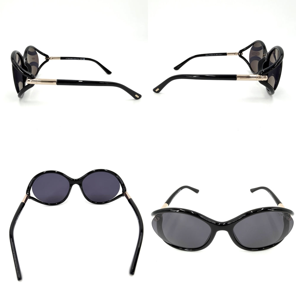 TOM FORD トムフォード サングラス 眼鏡 アイウェア TF1090 ブラック 黒 ゴールド金具 メンズ【中古品】