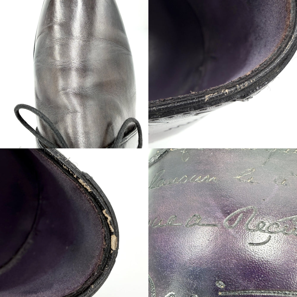 Berluti ベルルッティ ローファー デムジュール アレッサンドロ 革靴 約28cm 8.5サイズ レザー ブラウン 茶 パープル 紫
 メンズ【中古品】