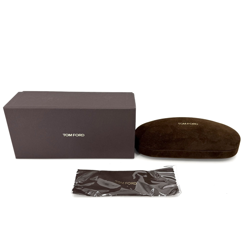 TOM FORD トムフォード サングラス 眼鏡 アイウェア ブルーライトカット 伊達メガネ TF5996 ブラック 黒 ゴールド金具 ユニセックス【中古品】