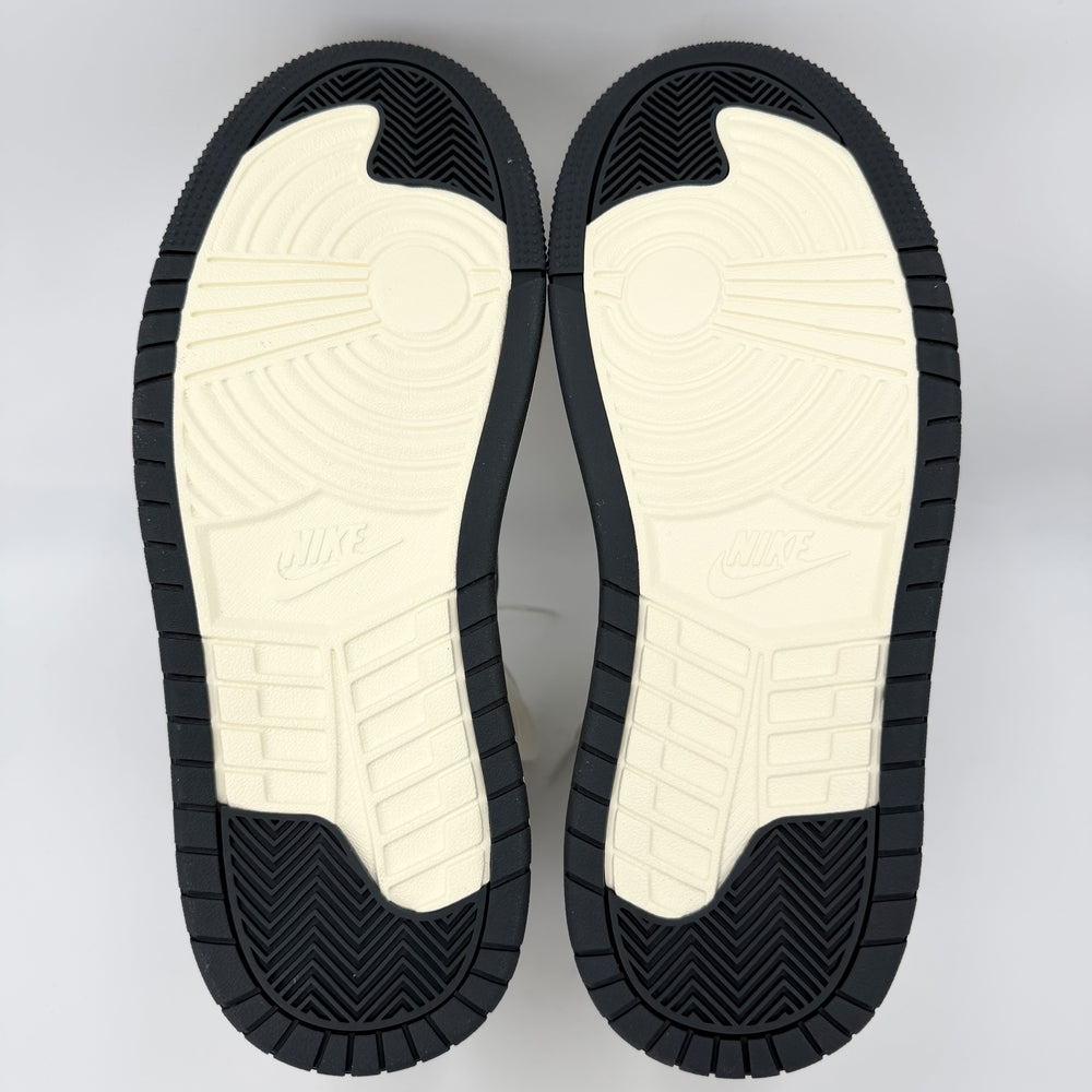 NIKE ナイキ スニーカー エアジョーダン1 トリプルスタック 厚底 靴 10.5サイズ 約27.5cm レザー ホワイト 白 ブラック 黒 レディース【中古品】
