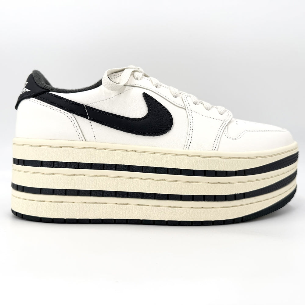 NIKE ナイキ スニーカー エアジョーダン1 トリプルスタック 厚底 靴 10.5サイズ 約27.5cm レザー ホワイト 白 ブラック 黒 レディース【中古品】