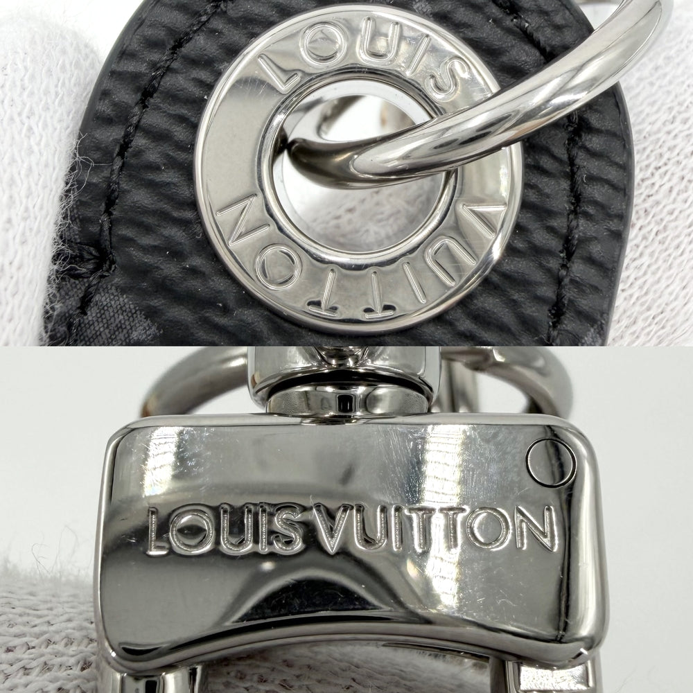 LOUIS VUITTON ルイヴィトン キーリング モノグラムエクリプス ドラゴンヌ ヴィヴィエンヌ キーホルダー チャーム M01821 ブラック 黒 シルバー金具 メンズ【中古品】