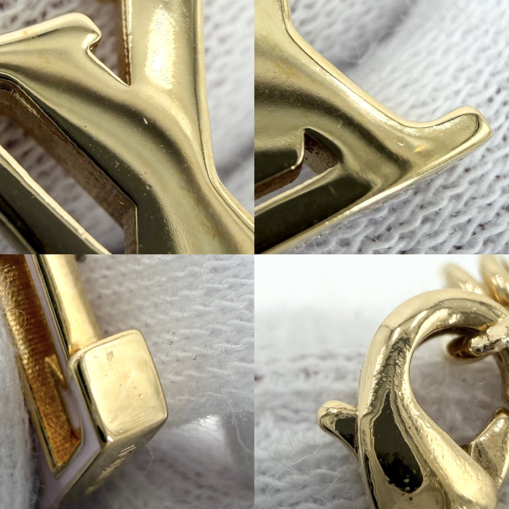 LOUIS VUITTON ルイヴィトン ネックレス ネックレスLV アイコニックエナメル アクセサリー 小物 モノグラムフラワー M01215 ゴールド ピンク レディース 約5.5g【中古品】