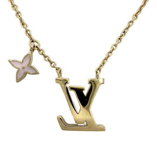 LOUIS VUITTON ルイヴィトン ネックレス ネックレスLV アイコニックエナメル アクセサリー 小物 モノグラムフラワー M01215 ゴールド ピンク レディース 約5.5g【中古品】