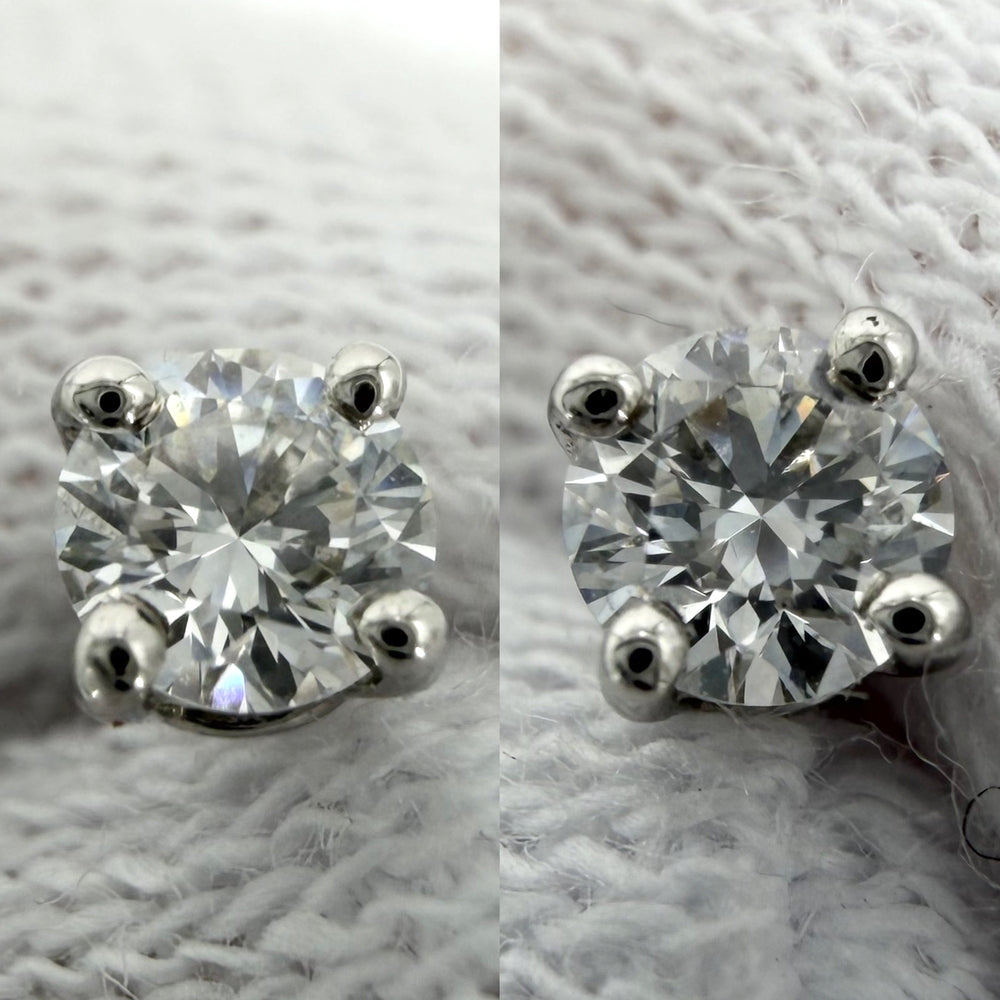 TIFFANY&Co. ティファニー ピアス ソリティア ジュエリー アクセサリー Pt950プラチナ ダイヤモンド レディース 約1.2g【中古品】