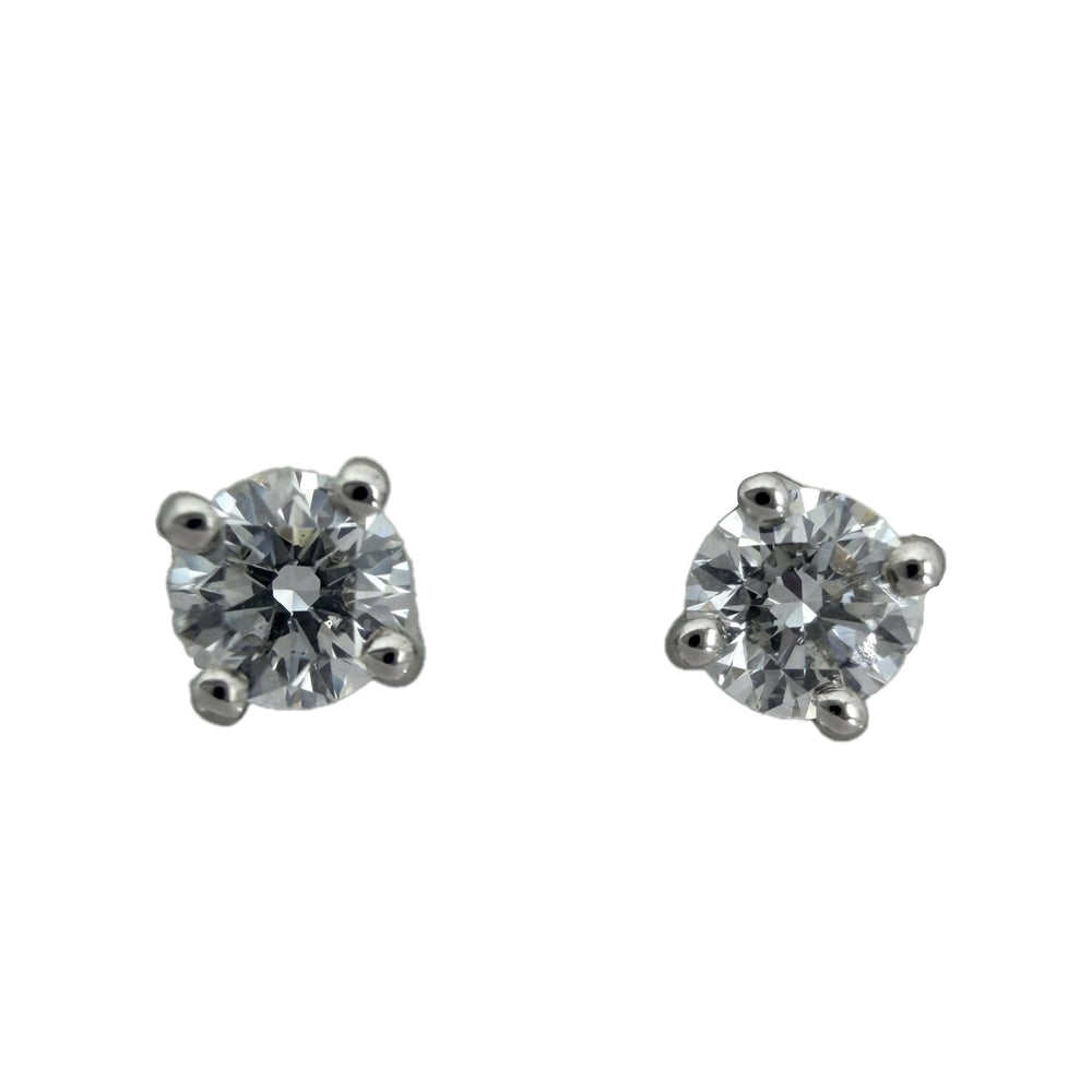 TIFFANY&Co. ティファニー ピアス ソリティア ジュエリー アクセサリー Pt950プラチナ ダイヤモンド レディース 約1.2g【中古品】