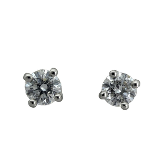 TIFFANY&Co. ティファニー ピアス ソリティア ジュエリー アクセサリー Pt950プラチナ ダイヤモンド レディース 約1.2g【中古品】