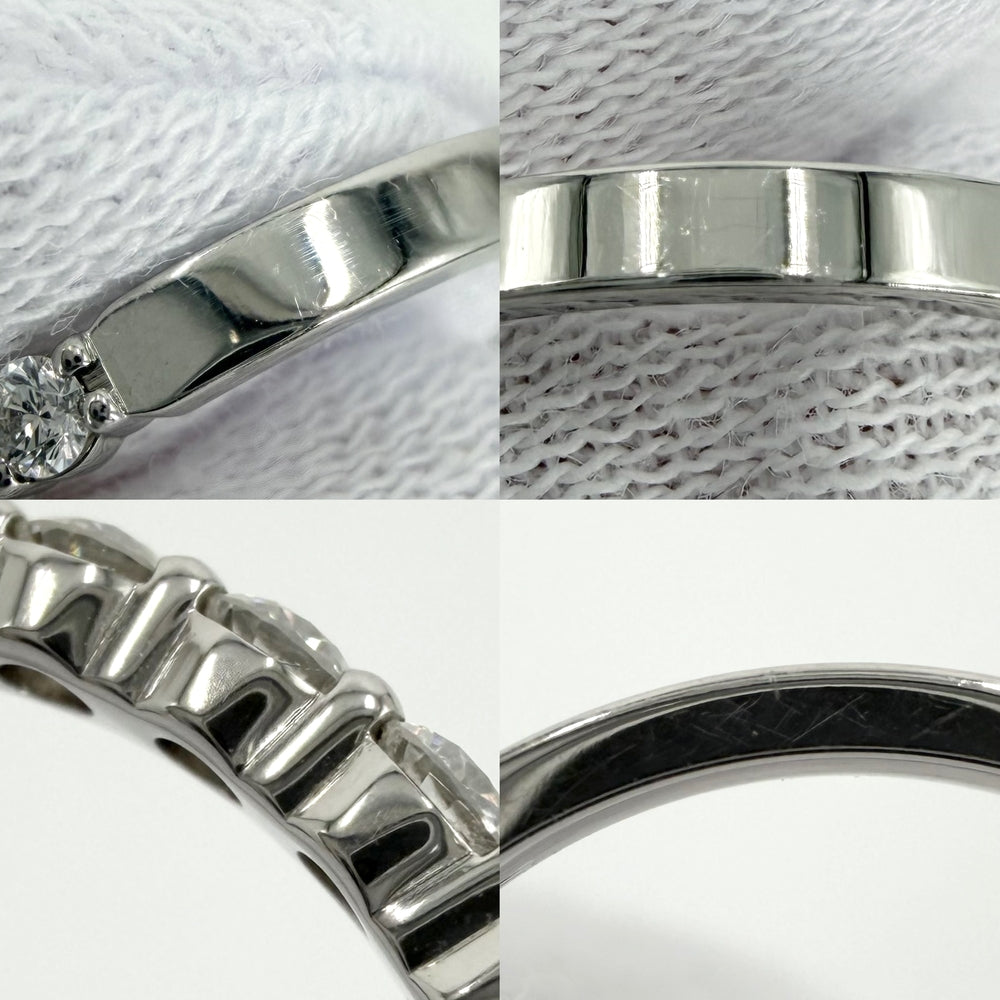 MIKIMOTO ミキモト 指輪 ハーフエタニティ リング ジュエリー アクセサリー Pt950プラチナ ダイヤモンド0.47ct 約11号 レディース 約3.0g【中古品】