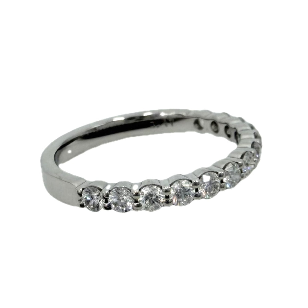 MIKIMOTO ミキモト 指輪 ハーフエタニティ リング ジュエリー アクセサリー Pt950プラチナ ダイヤモンド0.47ct 約11号 レディース 約3.0g【中古品】