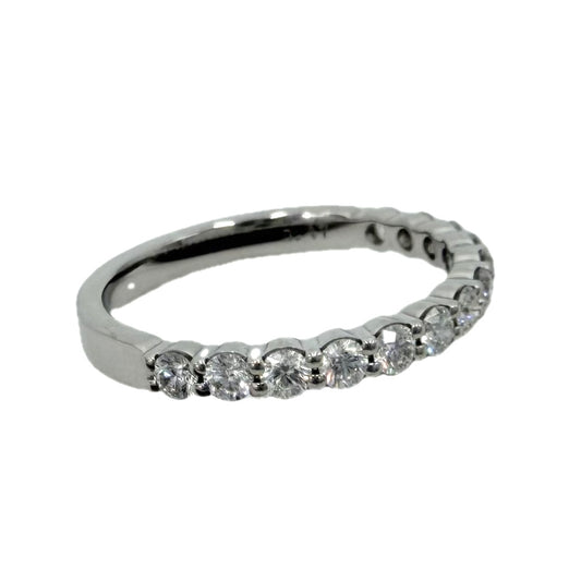 MIKIMOTO ミキモト 指輪 ハーフエタニティ リング ジュエリー アクセサリー Pt950プラチナ ダイヤモンド0.47ct 約11号 レディース 約3.0g【中古品】