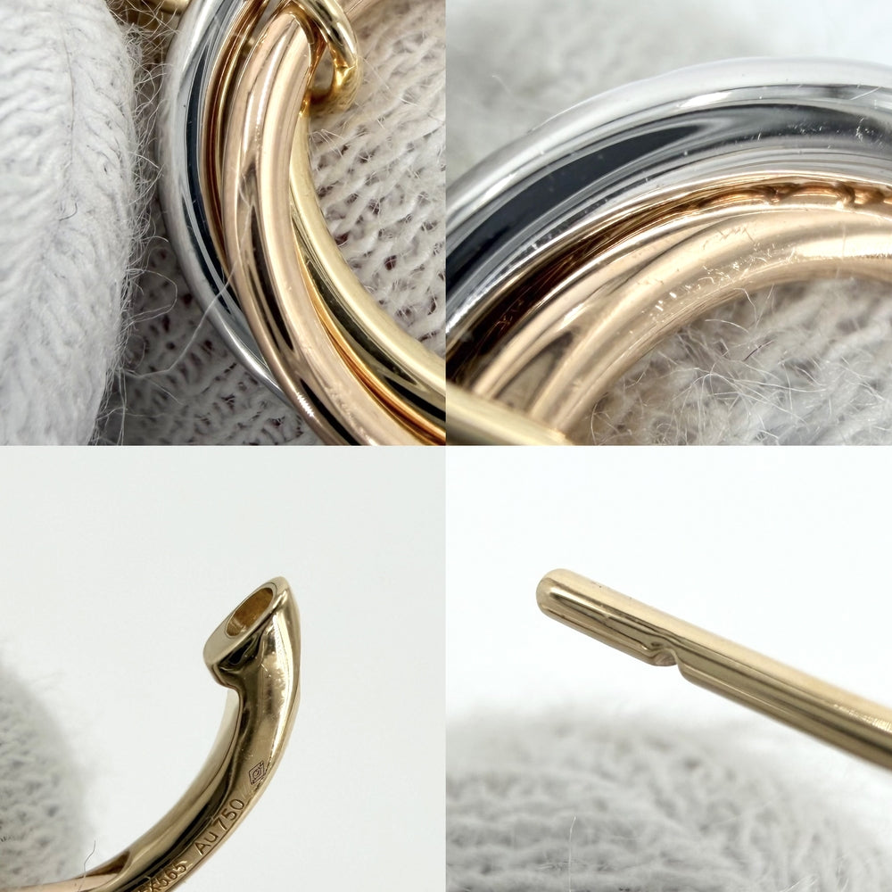 CARTIER カルティエ ピアス トリニティ フープ アクセサリー ジュエリー Trinity 18金 Au750 K18イエローゴールド K18ピンクゴールド K18ホワイトゴールド レディース 約6.8g【中古品】