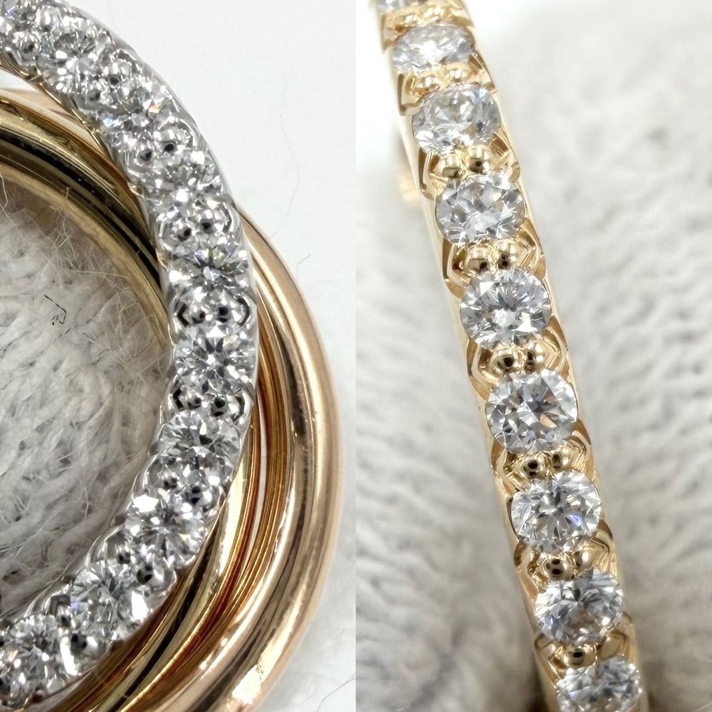CARTIER カルティエ ピアス トリニティ フープ アクセサリー ジュエリー Trinity 18金 Au750 K18イエローゴールド K18ピンクゴールド K18ホワイトゴールド レディース 約6.8g【中古品】