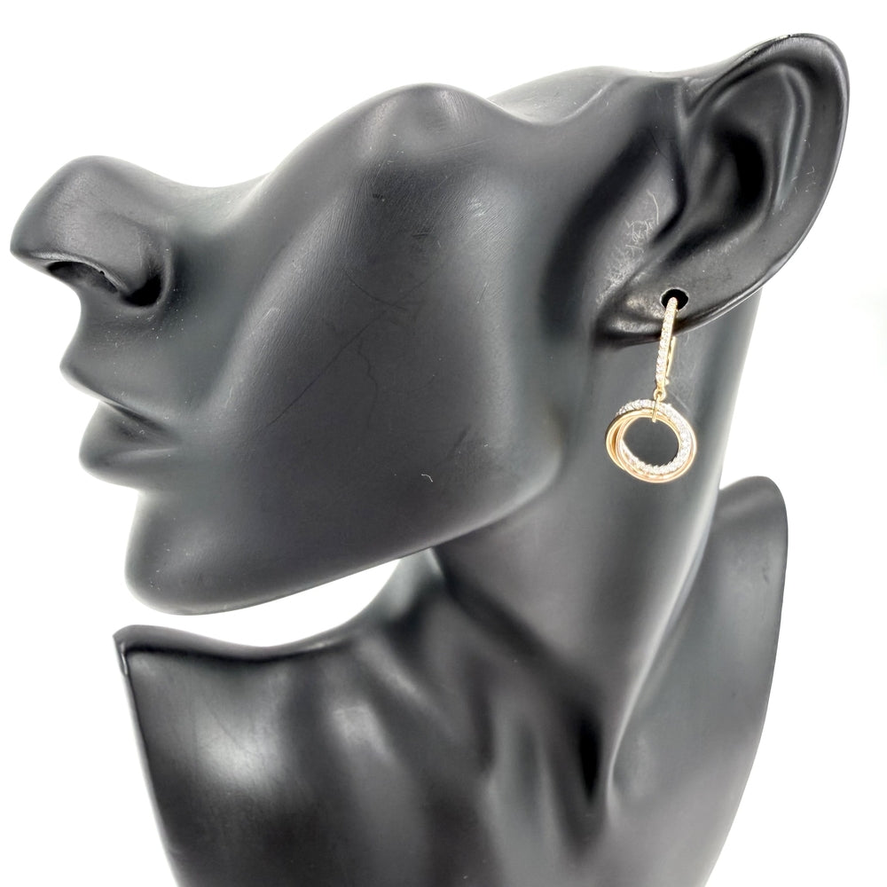 CARTIER カルティエ ピアス トリニティ フープ アクセサリー ジュエリー Trinity 18金 Au750 K18イエローゴールド K18ピンクゴールド K18ホワイトゴールド レディース 約6.8g【中古品】