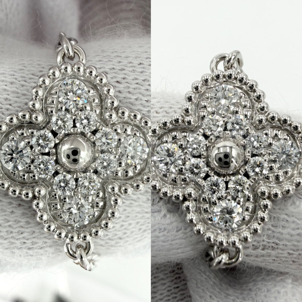 Van Cleef & Arpels ヴァンクリーフ＆アーペル ネックレス 10モチーフ ヴィンテージアルハンブラ 18金 K18ホワイトゴールド ダイヤモンド VCARA42400 レディース 約27.3g【中古品】