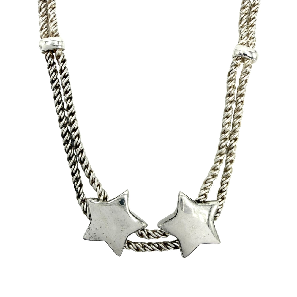 TIFFANY&Co. ティファニー ネックレス ダブルパフスター ロープ ジュエリー アクセサリー Au750 18金YG シルバー925 K18イエローゴールド レディース 約41.7g【中古品】
