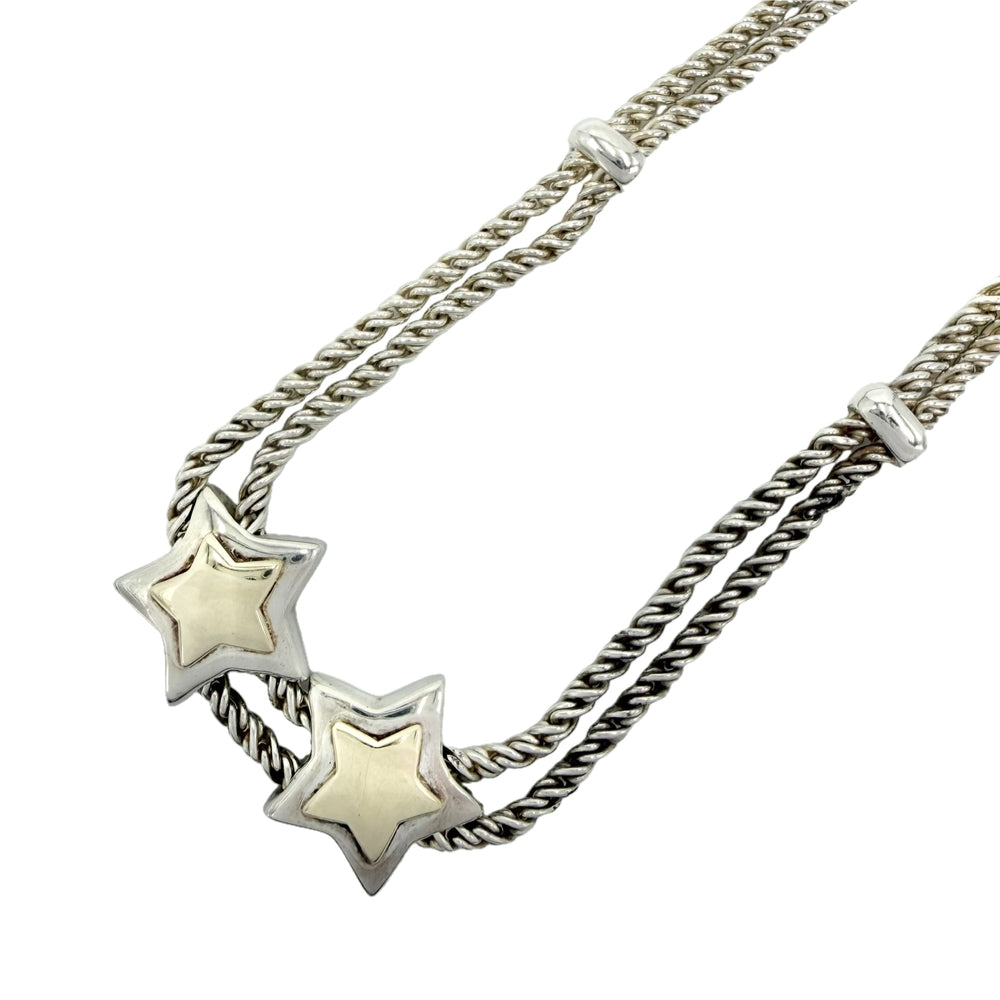 TIFFANY&Co. ティファニー ネックレス ダブルパフスター ロープ ジュエリー アクセサリー Au750 18金YG シルバー925 K18イエローゴールド レディース 約41.7g【中古品】