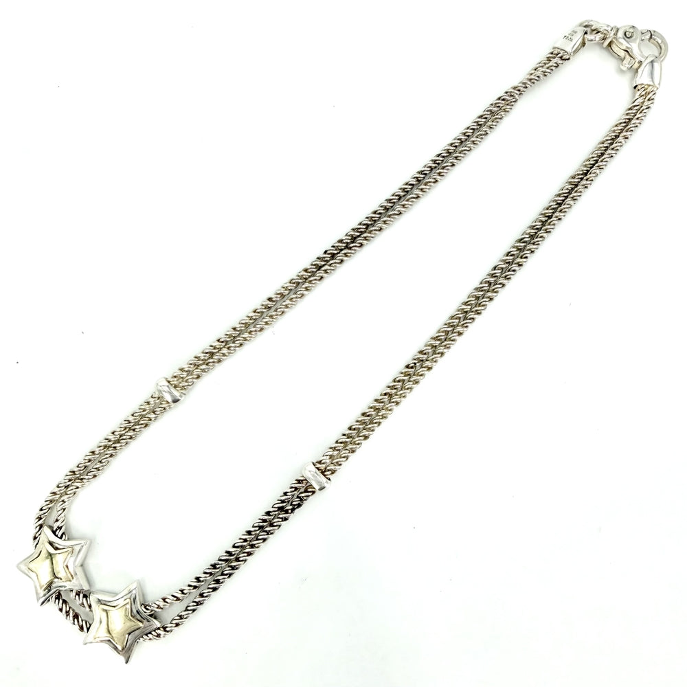 TIFFANY&Co. ティファニー ネックレス ダブルパフスター ロープ ジュエリー アクセサリー Au750 18金YG シルバー925 K18イエローゴールド レディース 約41.7g【中古品】