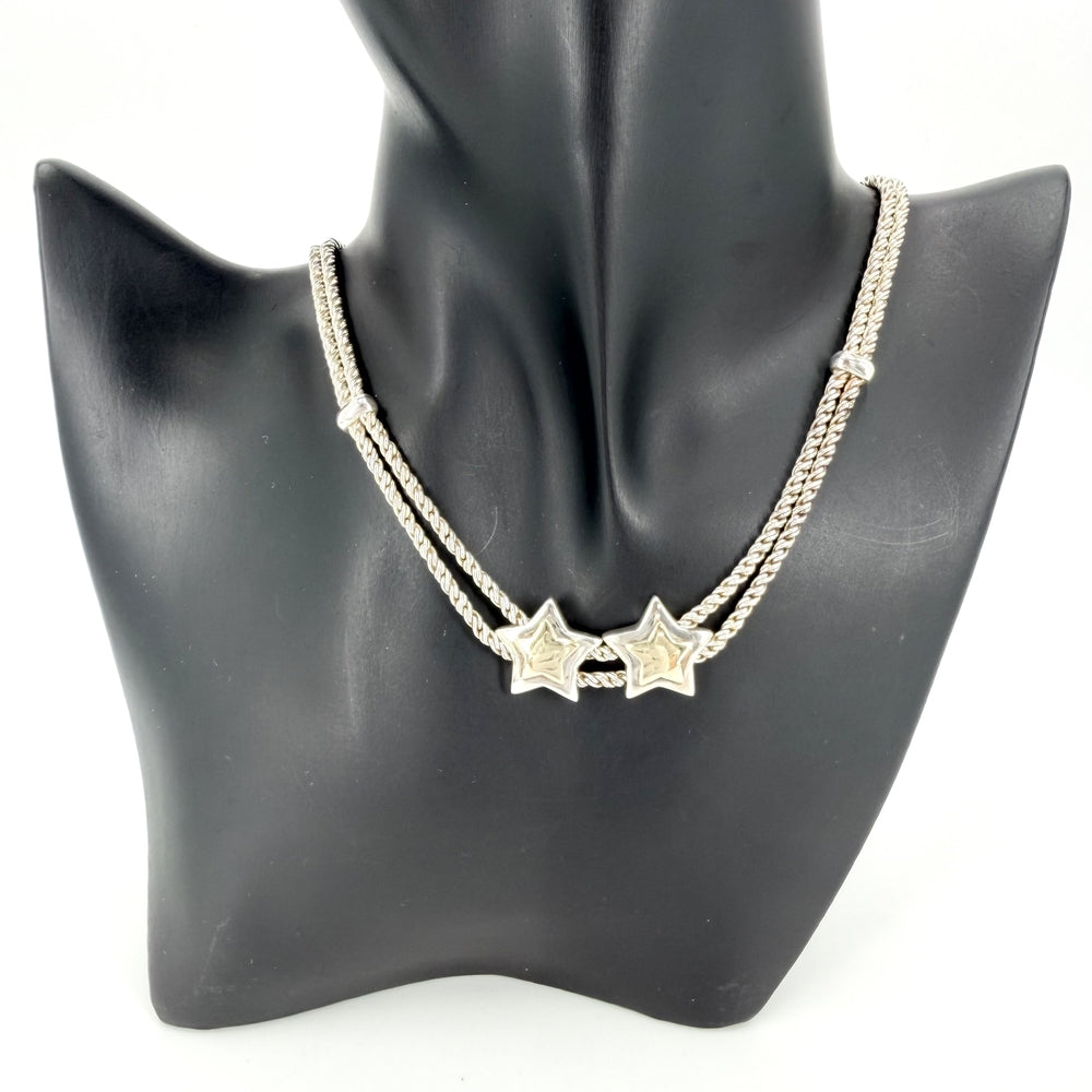 TIFFANY&Co. ティファニー ネックレス ダブルパフスター ロープ ジュエリー アクセサリー Au750 18金YG シルバー925 K18イエローゴールド レディース 約41.7g【中古品】