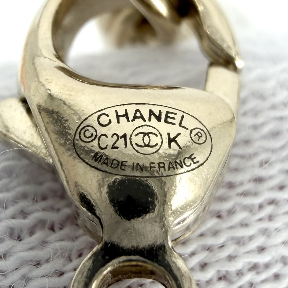 CHANEL シャネル ネックレス ココマーク アクセサリー GP ラインストーン フェイクパール C21K ゴールド レディース 約11.8g 2021年【中古品】