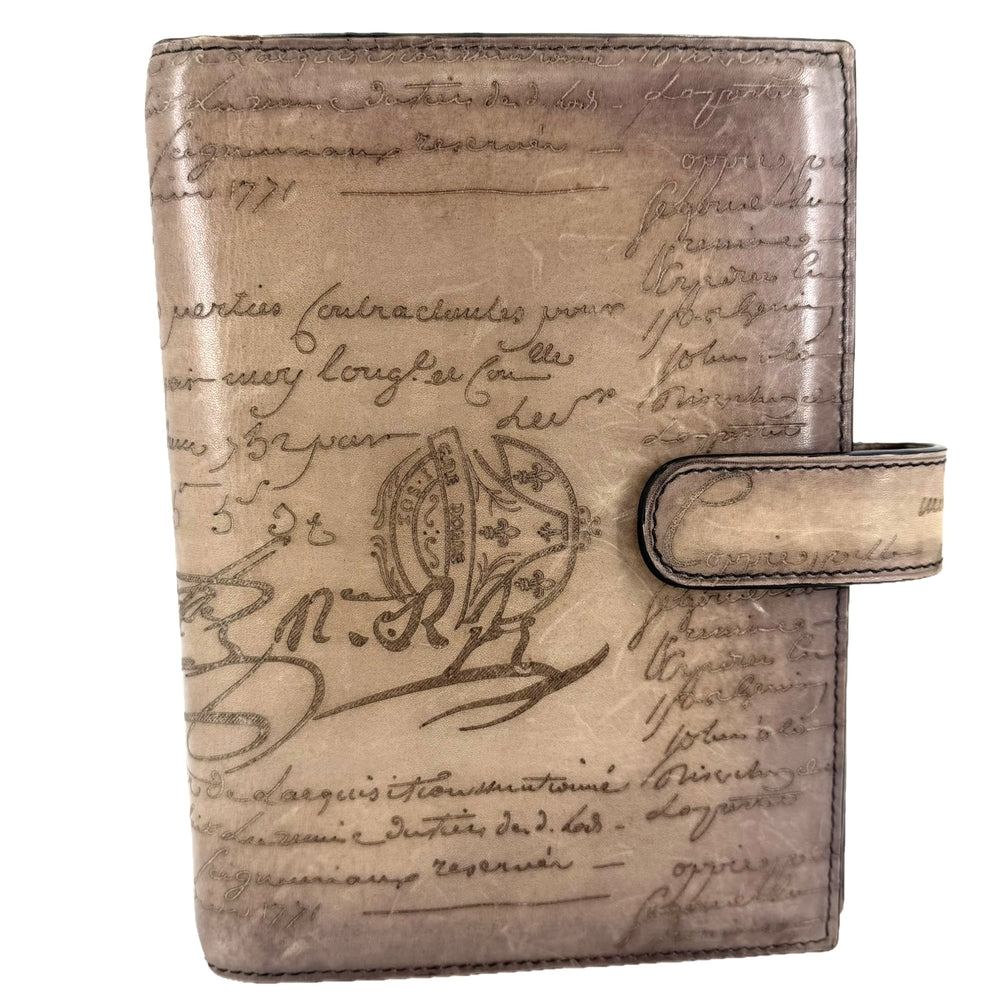 Berluti ベルルッティ 手帳カバー カリグラフィ システム手帳 レザー ブラウン 茶 ユニセックス【中古品】