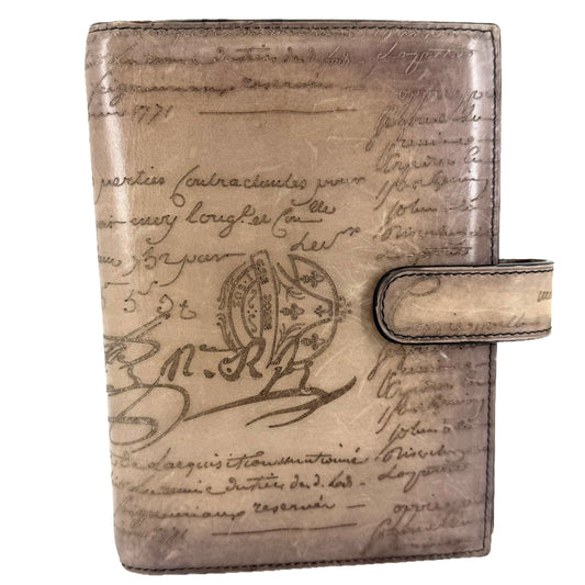 Berluti ベルルッティ 手帳カバー カリグラフィ システム手帳 レザー ブラウン 茶 ユニセックス【中古品】