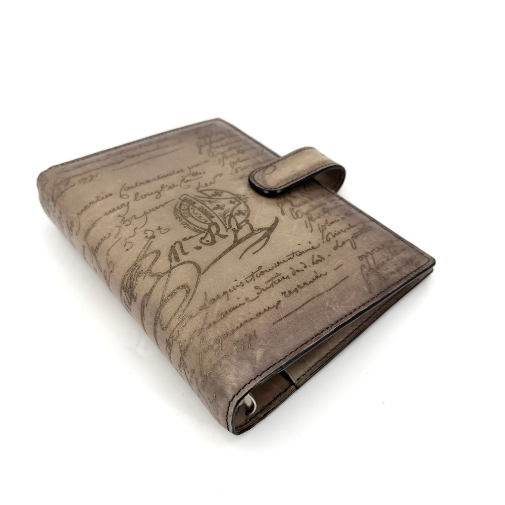 Berluti ベルルッティ 手帳カバー カリグラフィ システム手帳 レザー ブラウン 茶 ユニセックス【中古品】