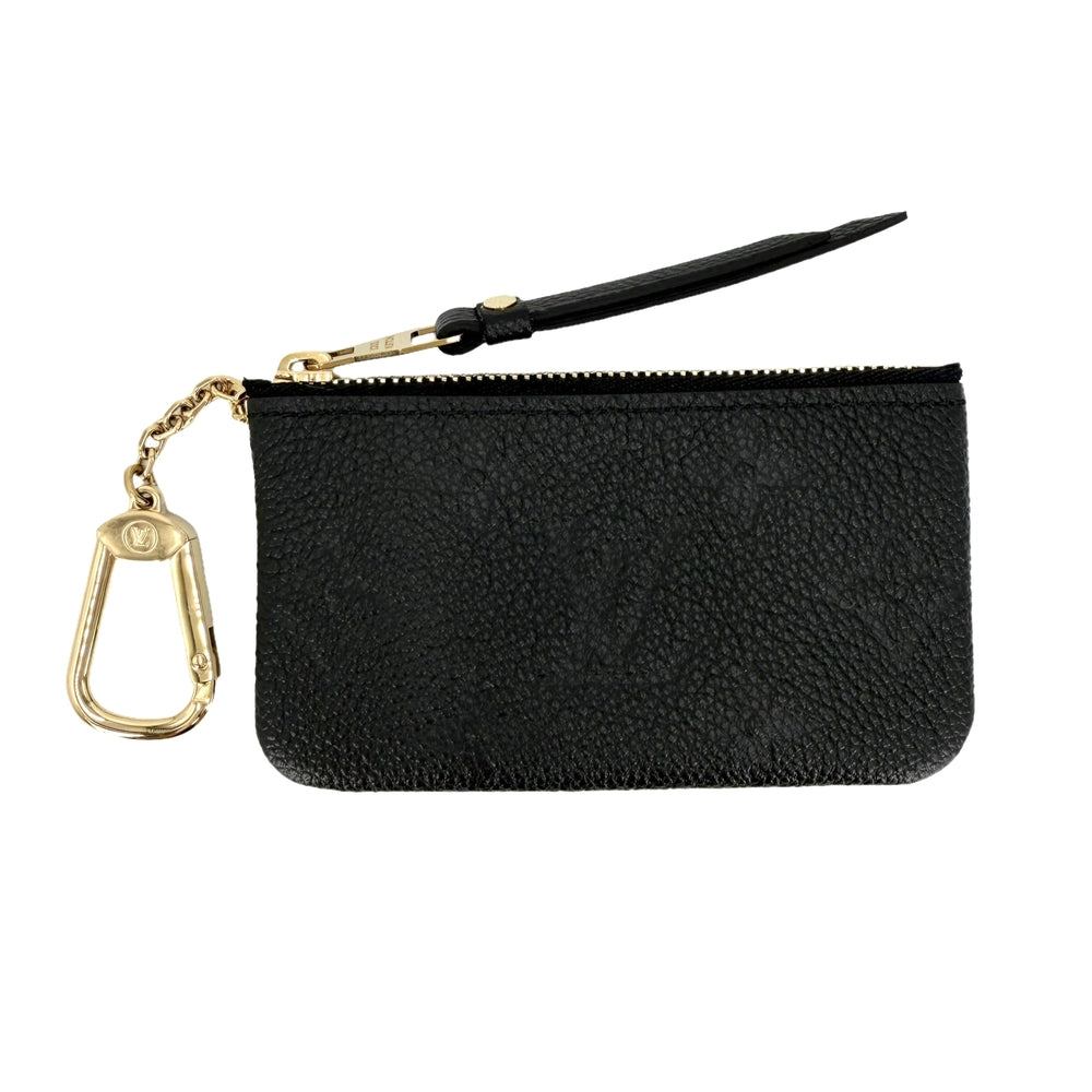 LOUIS VUITTON ルイヴィトン キーケース モノグラムアンプラント ポシェット・クレ キーリング コインケース 小銭入れ 小物 M80879 ブラック 黒 ゴールド金具 メンズ【中古品】