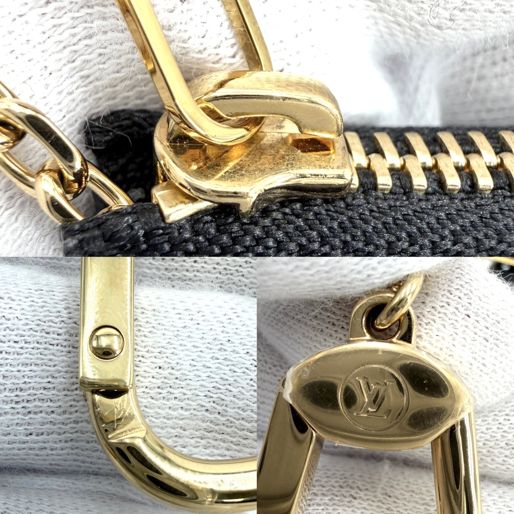 LOUIS VUITTON ルイヴィトン キーケース モノグラムアンプラント ポシェット・クレ キーリング コインケース 小銭入れ 小物 M80879 ブラック 黒 ゴールド金具 メンズ【中古品】