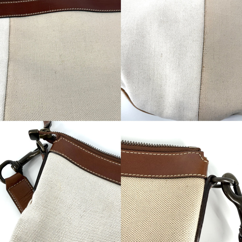 GUCCI グッチ ショルダーバッグ ワンショルダー 170595 キャンバス レザー ベージュ ブラウン 茶 ゴールド金具 レディース【中古品】