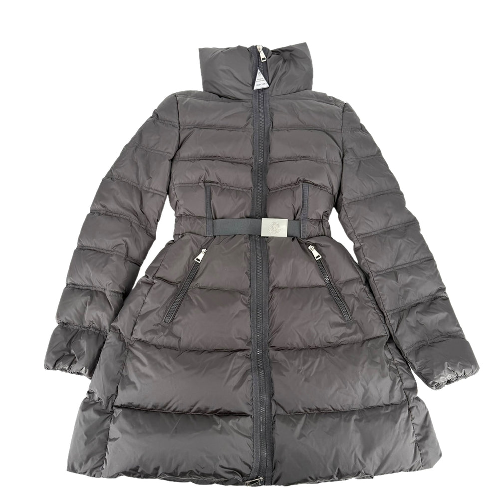 MONCLER モンクレール ダウンジャケット ACCENTEUR GIUBBOTTO ダウンコート アウター ロング アパレル 服 00サイズ グレー シルバー金具 冬 ナイロン レディース【中古品】