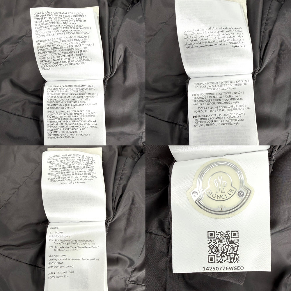 MONCLER モンクレール ダウンジャケット ACCENTEUR GIUBBOTTO ダウンコート アウター ロング アパレル 服 00サイズ グレー シルバー金具 冬 ナイロン レディース【中古品】