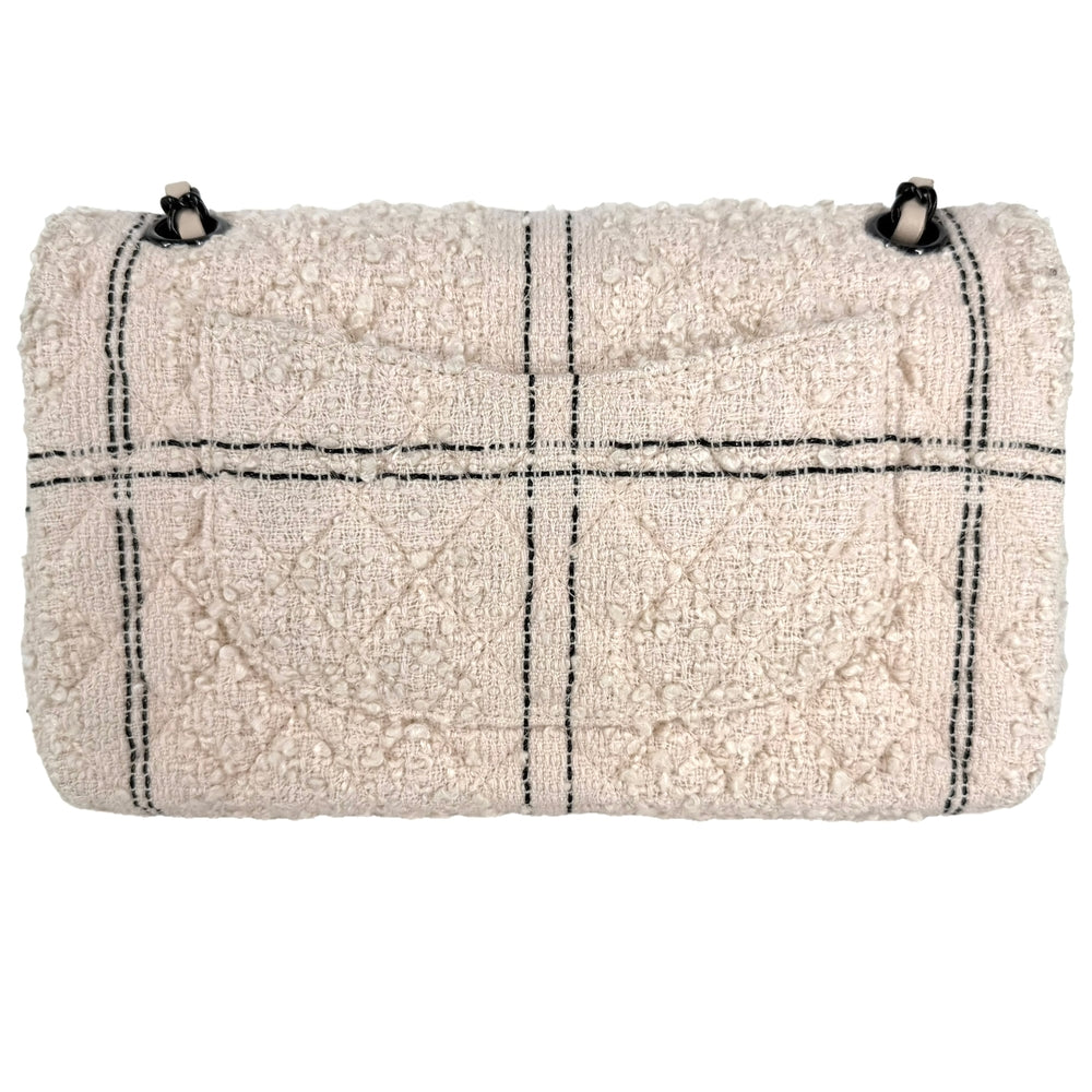 CHANEL シャネル ショルダーバッグ マトラッセ25 ココマーク ツイード レザー ピンクベージュ ブラック金具 レディース【中古品】