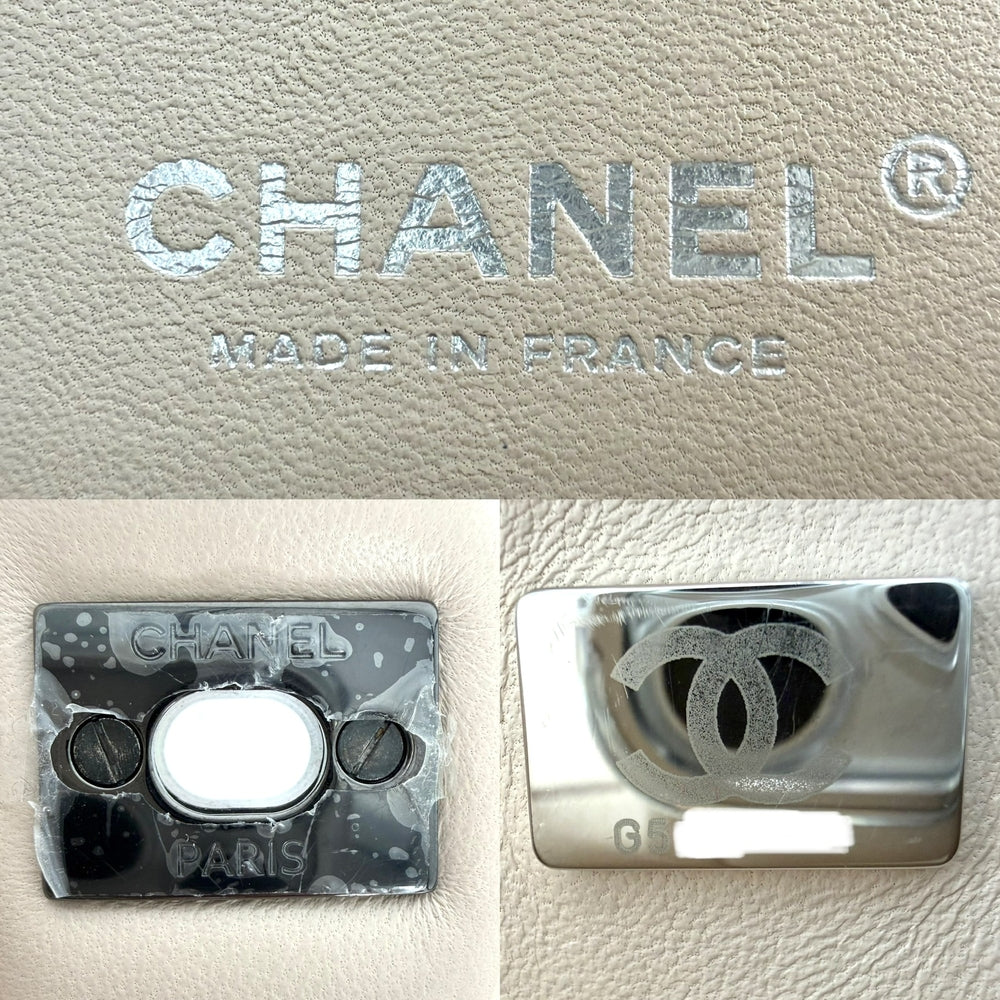 CHANEL シャネル ショルダーバッグ マトラッセ25 ココマーク ツイード レザー ピンクベージュ ブラック金具 レディース【中古品】
