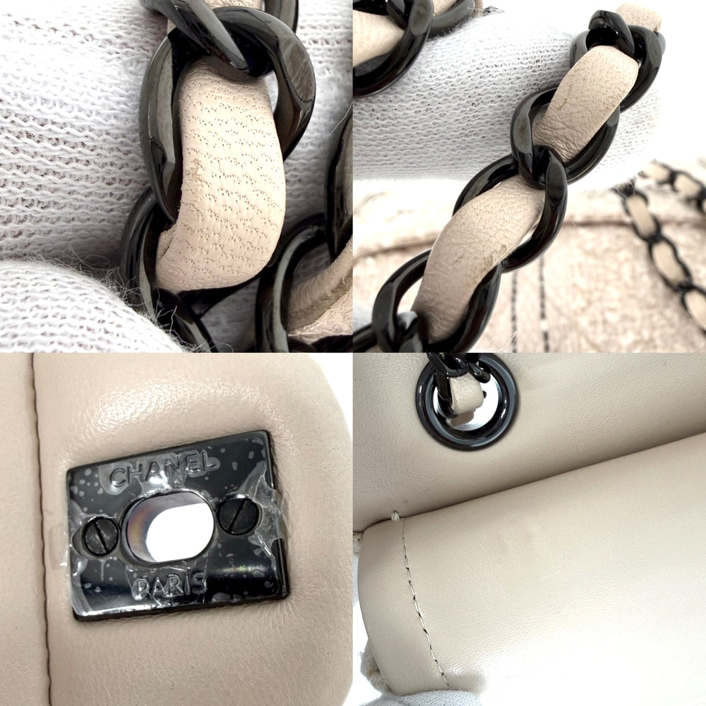 CHANEL シャネル ショルダーバッグ マトラッセ25 ココマーク ツイード レザー ピンクベージュ ブラック金具 レディース【中古品】