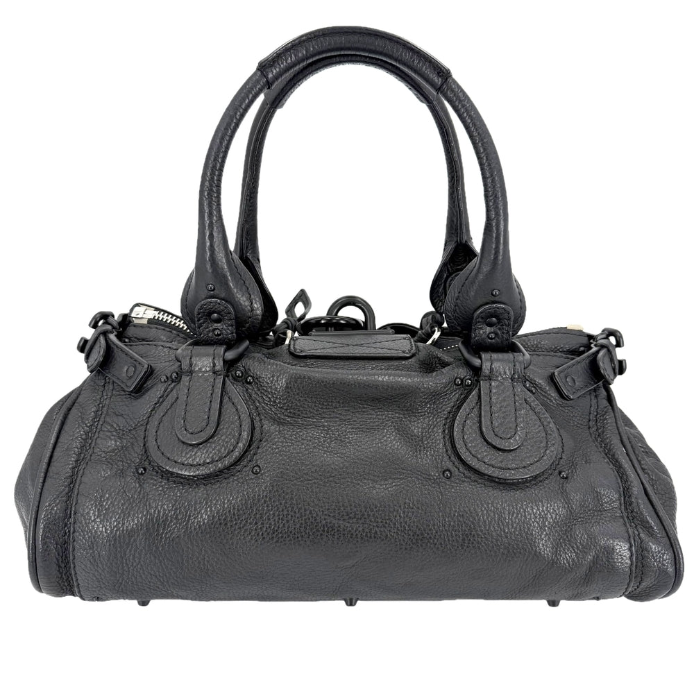 Chloe クロエ ハンドバッグ パディントン レザー ブラック 黒 ブラック×シルバー金具 レディース【中古品】