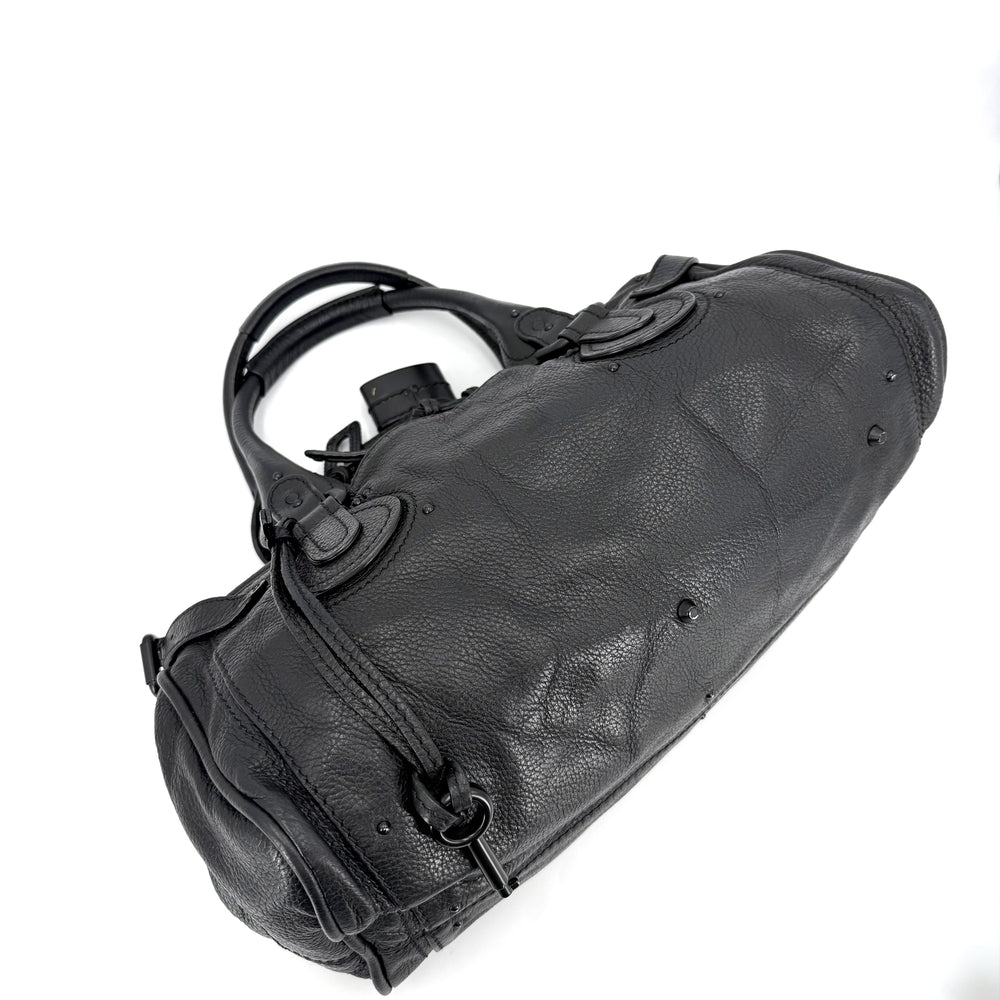 Chloe クロエ ハンドバッグ パディントン レザー ブラック 黒 ブラック×シルバー金具 レディース【中古品】