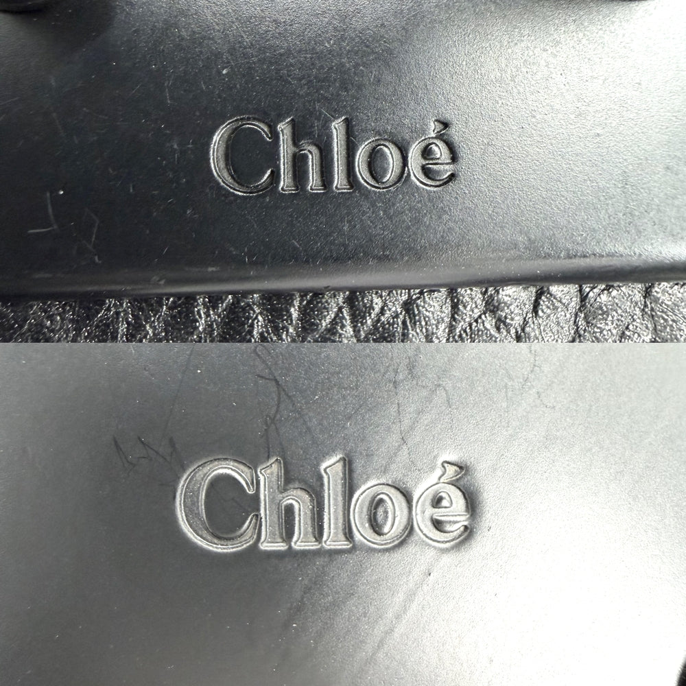 Chloe クロエ ハンドバッグ パディントン レザー ブラック 黒 ブラック×シルバー金具 レディース【中古品】